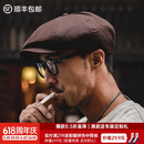 马登工装复古剃刀党油蜡报童帽情侣贝雷画家帽八角浴血黑帮刀片帽子男 咖啡色 M (头围57-59cm)