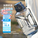 乐扣乐扣（LOCK&LOCK）小水库大容量塑料运动水杯户外冷水壶刻度把手男女杯子2.2L灰色