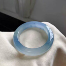 飘花冰蓝翡翠手镯缅甸a货冰种正圈贵妃玉手镯热卖款蓝精灵玉镯子
