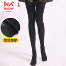 猫人（MiiOW）春秋性感蕾丝长筒袜加厚保暖光腿神器自然裸感肉色水光肌大腿丝袜 黑色冬季款 (-0℃-12℃) 均码(身高150cm-175cm)
