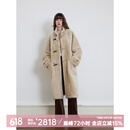 付智恩 梦想家 立领休闲进口美利奴皮毛一体外套长款时尚皮草冬季 亮浅驼-长款 XS