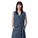 太平鸟【商场同款】女装2025年夏季新款法式V领马甲A1BGF2259 蓝色 M 160