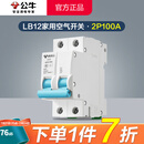 公牛（BULL）家用空气开关 LB12总闸小型断路器DZ47空开C45保安短路过载保护器 2p100A（安）占两位35mm 官方独立包装电闸保护