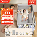 coolbaby婴儿床多功能可折叠可移动拼接床带尿布台蚊帐宝宝床 全家桶