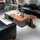 震旦（AURORA）新中式老板办公桌轻奢感实木老板桌北美黑胡桃木总裁大班台 茶几(白蜡木)