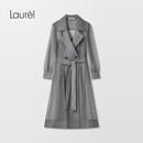 Laurèl25夏新款灰色薄纱风衣女LWL345F11000 暗夜灰 S