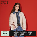 Teenie Weenie小熊女装2025春季新款潮流时尚拼接撞色云感棉服外套 卡其色 S 160
