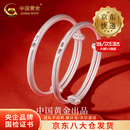 中国黄金（CHINA GOLD）足银古法手镯男女宝宝平安喜乐婴儿童银镯子满月六一儿童节礼物 今/次日达*平安喜乐对镯 15±1g