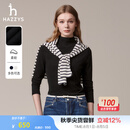哈吉斯（HAZZYS）女装【伦敦时装周同款】秋冬款打底衫女半高领长TABTSE0BCE10 黑色BK L (165/88A 40)