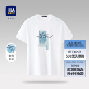 HLA海澜之家短袖T恤男夏新疆棉微弹圆领数码印花t恤男