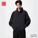 优衣库男装女装防风立领茄克外套夹克户外休闲连帽外套新款475038 475038/09黑色 L /175/100A