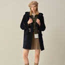 ELAND【经典长期主义】羊毛衣恋毛呢外套女休闲大衣骐骥红2025冬季新款 EEJWF4TE01藏青色(59)Navy S /160