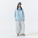 南恩【天际线】滑雪服套装2025新款女单板防水加厚3L全压胶专业雪服衣 奶油蓝(RECCO)+山峰白 S