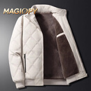 MAGIOPY高端品牌男装高档高端夹克男2025春秋新款加绒加厚棉服立领防风中 卡其色 M 体重95-105斤