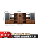 新中式轻奢老板桌总裁桌黑胡桃实木高档总经理董事长办公桌大班台 文件柜5.80米