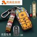 派力绅适用丰田钥匙套卡罗拉雷凌凯美瑞汉兰达荣放rav4亚洲龙威兰达包扣 C款-进宝