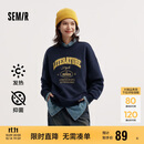 森马（Semir）[商场同款]女oversize发热抗菌2024冬季绣花抓绒上衣101724116004