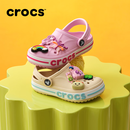 卡骆驰（CROCS）贝雅卡骆班儿童洞洞鞋沙滩鞋男女童包头拖鞋/207018/207019 芭蕾粉/糖果粉-6TG 35 (215mm)