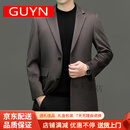 GUYN男士毛呢大衣男纯羊毛外套男秋冬感西装中短款高端呢子西服 咖色 咖色 均码 请选择尺寸可咨询客服