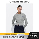 UR2025秋季新款女装休闲绞花肌理樱桃刺绣针织开衫UYY950116 冷灰 M
