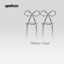 QEEBOO新品意大利Ribbon蝴蝶结椅子休闲椅创意座椅各项餐椅 银色