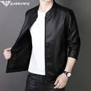 法莱阿玛尼（FALAMAONE）男士皮衣夹克秋冬季20245年新款 黑色 春秋款 M 90-105斤