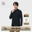 KOLON SPORT/可隆户外吸湿速干T恤 男子S-FUNCTIONAL半拉链长袖内搭 LHZT5AN023-BK 黑色 XL 180/100A