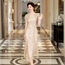 弗米妮婚礼女方母亲妈妈装结婚晚礼服2026喜婆婆高端婚宴喜服轻奢高级感 香槟金 L