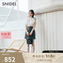 SNIDEL2025春夏新品半高领蝴蝶结印花小飞袖雪纺衬衫SWFB252053 米色 均码 (F)