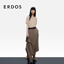 ERDOS【精密针织】25秋冬圆机针织羊绒通勤小A字裙休闲女半身裙 粉末咖啡色 L 170/72A