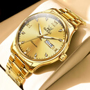 OLEVS瑞士进口新款劳力土男士机械表简约防水商务手表品牌世界十大男表 全金金面-享全国专柜终身质保服务 原装进口 41mm