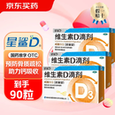 [星鲨]维生素D滴剂 400IU*30粒 3盒装 400IU*30粒 儿童维生素d3星鲨 d3婴幼儿预防佝偻病 促进钙吸收 到手共90粒