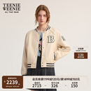 Teenie Weenie小熊女装外套2025秋季新款休闲时尚运动感活力棒球服 象牙白 S