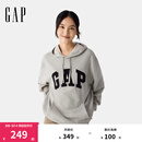 Gap男女装2025春季新款贴布绣logo连帽衫卫衣经典上衣美版 灰色 868453 S 美码 M亚洲码175/92A