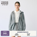 Teenie Weenie小熊女装卫衣2025秋季新款简约休闲宽松舒适连帽外套 深灰色 S