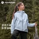 moodytiger儿童外套防风摇粒绒冬季男童上衣拒水保暖连帽梭织女童户外运动服