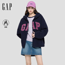 盖璞女装2025秋季新款Logo灯芯绒贴布绣宽松连帽衫保暖卫衣792561