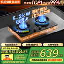 苏泊尔（SUPOR）燃气灶家用天然气双灶【国家补贴20%】5.2KW猛火 70%高热效率煤气灶台嵌入式可调节底盘DB28S
