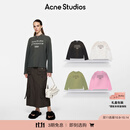 ACNE STUDIOS 男女同款 做旧1996印花宽松落肩长袖T恤上衣CL0197 淡黑色 XS -女 / XXS-男