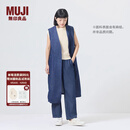 无印良品（MUJI）女式 汉麻混牛仔长款马甲背心马夹女款坎肩无袖上衣夏季 丹宁回潮 藏青色 M （160/84A）