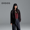 ERDOS 25秋冬翻领正反两穿皮毛一体宽松优雅保暖上衣女皮衣外套 可可 L 170/88A
