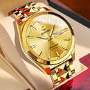 欧品客世界十大品牌劳力瑞士男士手表自动机械表商务进口真钻防水金表 全金金面-享全国专柜终身质保服务原装进口 40mm 直径