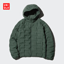 优衣库男装PUFFTECH空气棉服连帽外套/休闲保暖470118 58 深绿色 S /165/84A