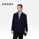 ERDOS男装纯羊绒行政大衣早秋翻领一手长挺括毛呢外套 藏蓝 2XL 185/104A
