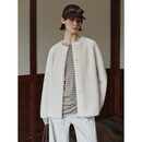 MSBEAST野兽小姐 进口美利奴皮毛一体外套女羊羔毛皮草大衣丨飘雪宁冬 奶油白 S