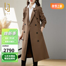 OLJ奢侈高档品牌中长款风衣外套女2025年春秋新款气质通勤英伦风大衣 咖色 2XL 建议130-145斤