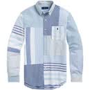 RALPH LAUREN 拉夫劳伦SS22 经典版牛津布趣味条纹衬衫 男款 蓝色 蓝色 XS