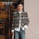 云思木想Ysimo-X摩登国风2025秋季小香风短款立领毛呢外套女呢子大衣13732 花色 L