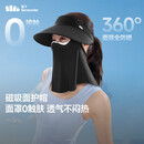 蕉下（beneunder）遮阳帽防晒帽女磁吸防晒面罩口罩太阳帽子男登山帽AS721黑