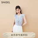 SNIDEL2025秋冬新品甜美V领薄纱荷叶边无袖针织衫上衣SWNT254116 浅蓝 均码 (F)